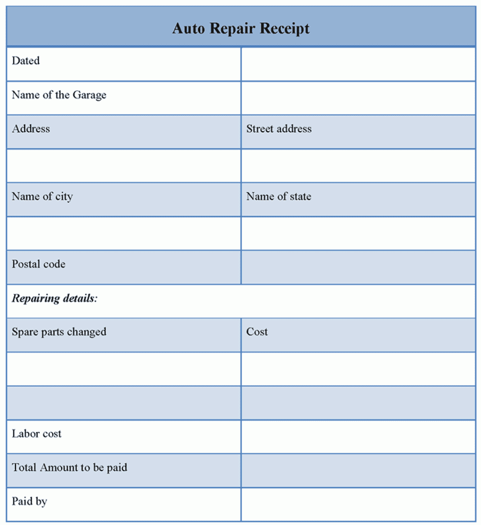 Auto Body Repair Estimate Template And Auto Repair Estimate Template Excel