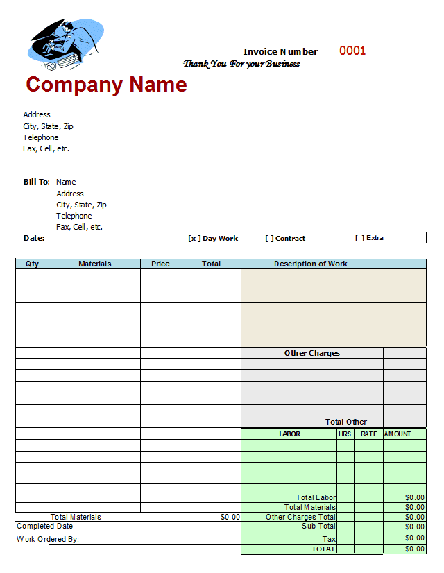 Free Auto Repair Invoice Template Excel And Editable Auto Repair Templates Free