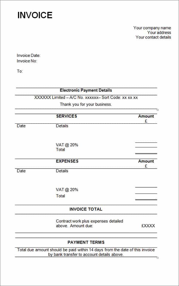 Free Contractor Invoice Template Pdf And Independent Contractor Invoice Template Free