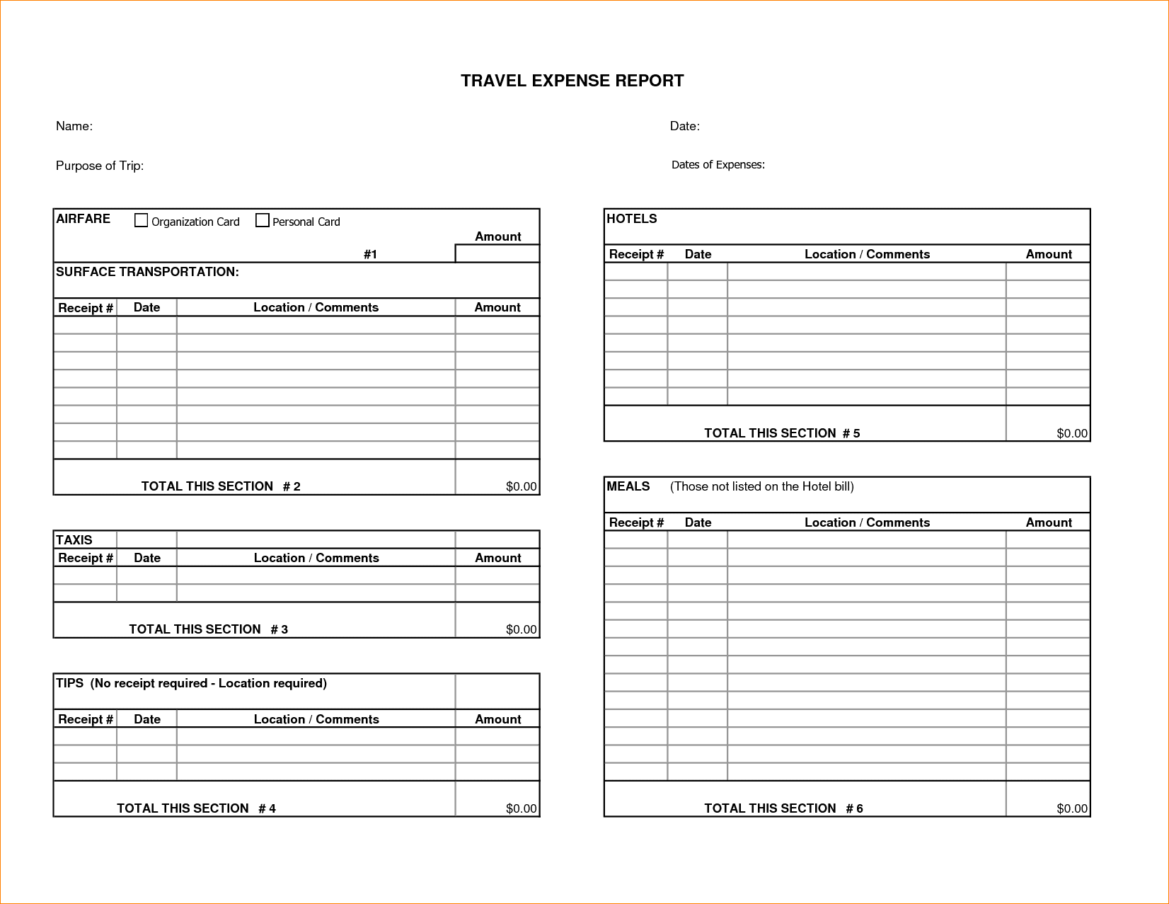 Free Expense Reports Templates Pdf And Free Online Expense Report