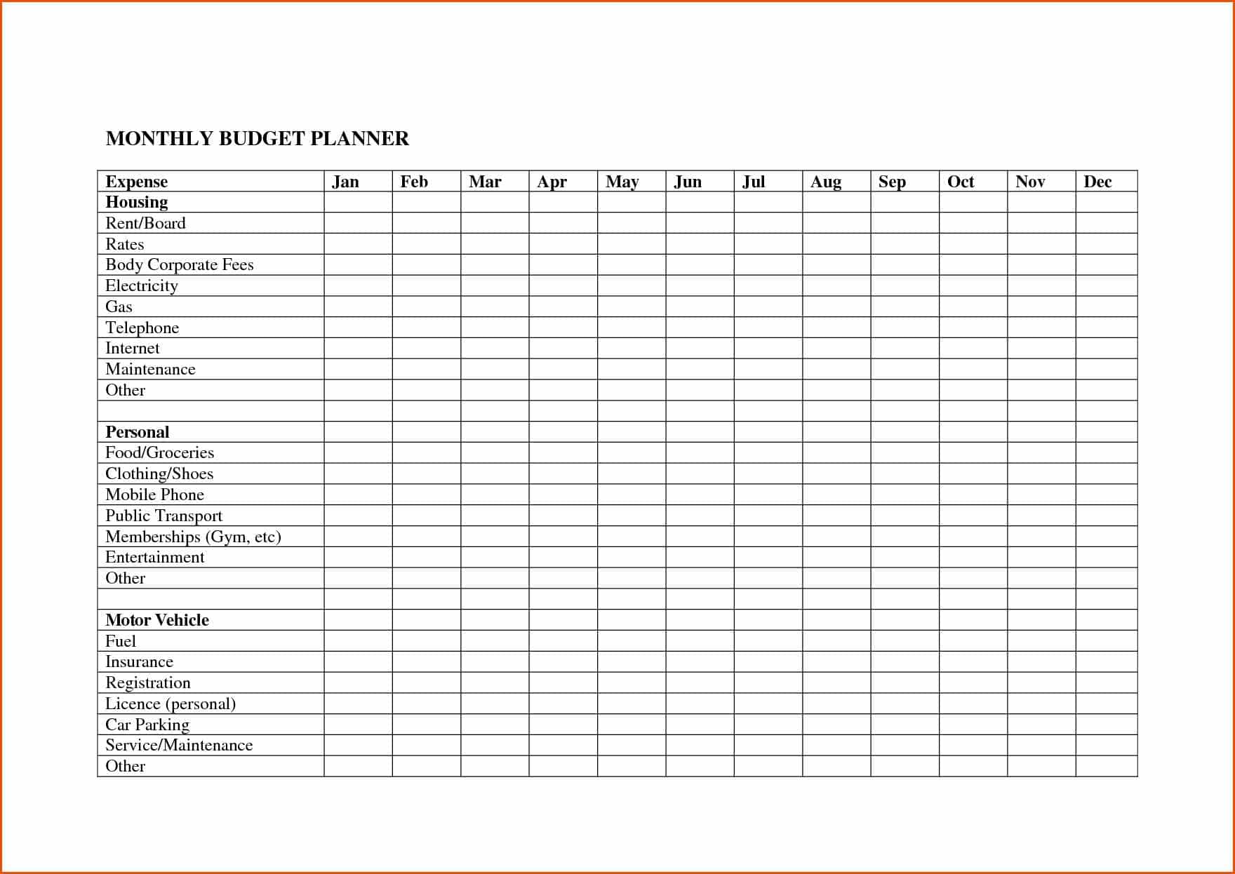 Free Printable Monthly Bill Template And Free Monthly Bill Payment Schedule Template