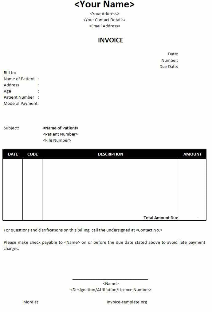 Itemized Doctor Bill Template And Medical Billing Templates Free Printable