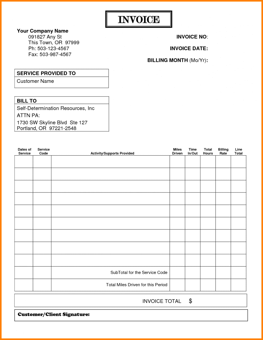 Medical Bill Word Format Download And Fill In Invoice Template