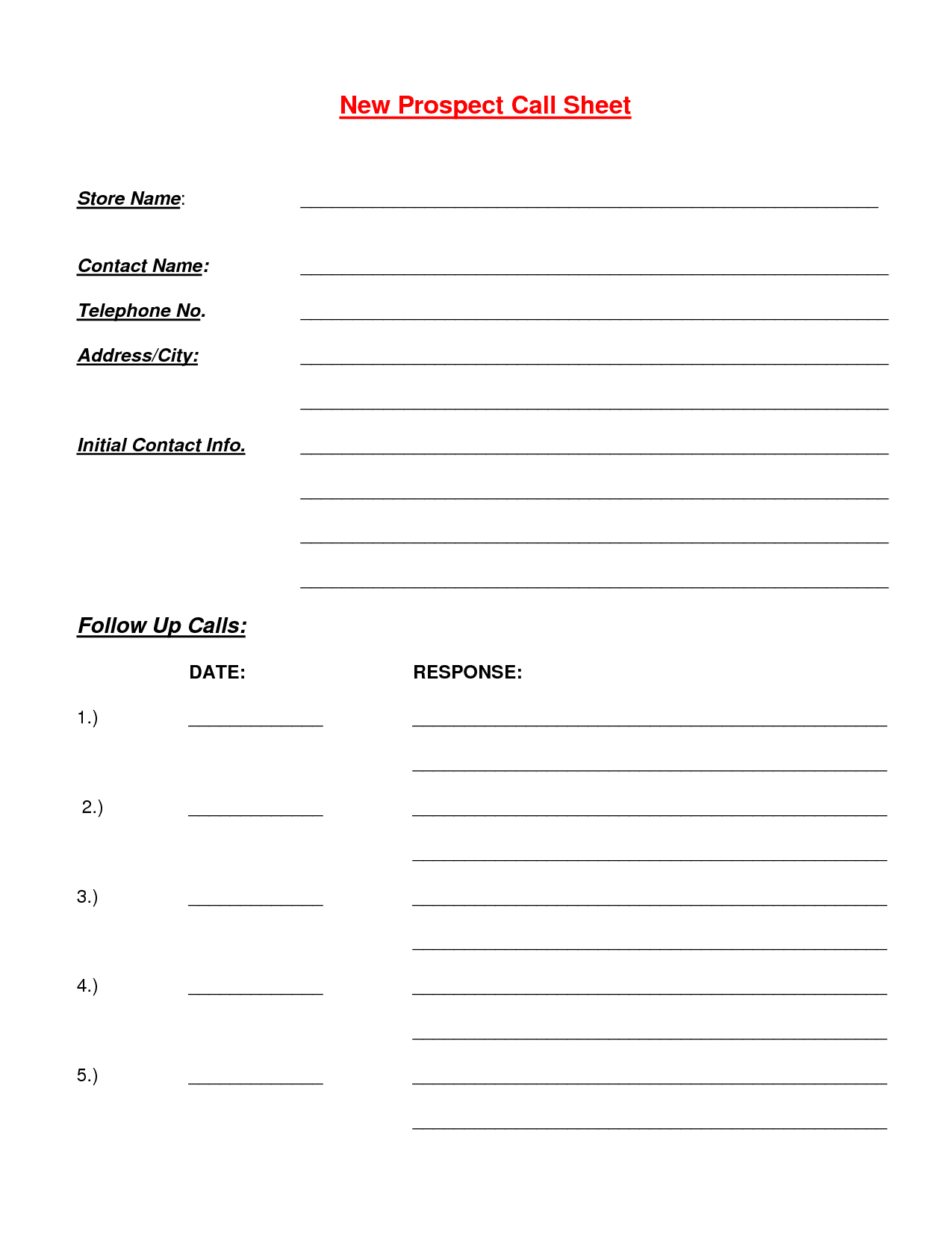Sales Lead Sheet Example And Sales Lead Form Template Word