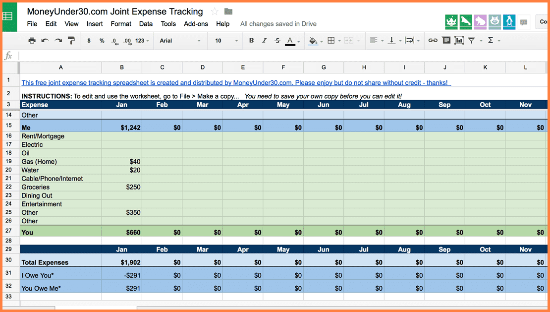 Bill Payment Tracker Template Excel And Household Budget Template Printable
