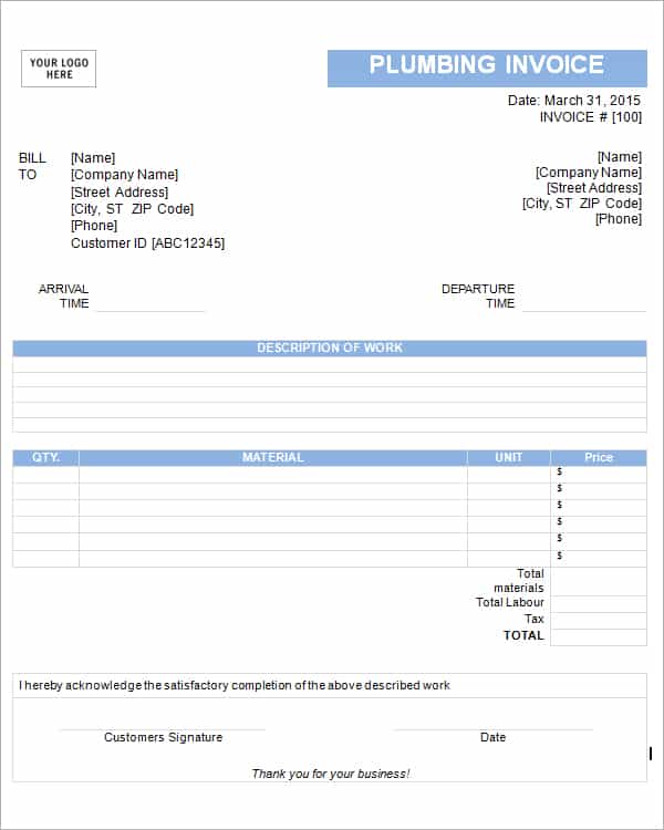 Create A Utility Bill Free And Electronic Invoice Template