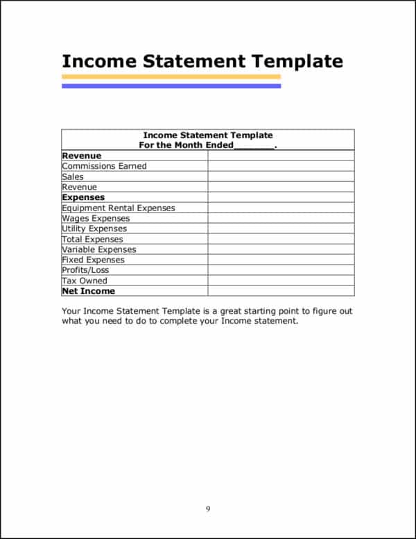 Financial Statements For Small Companies And Financial Statement Template Xls