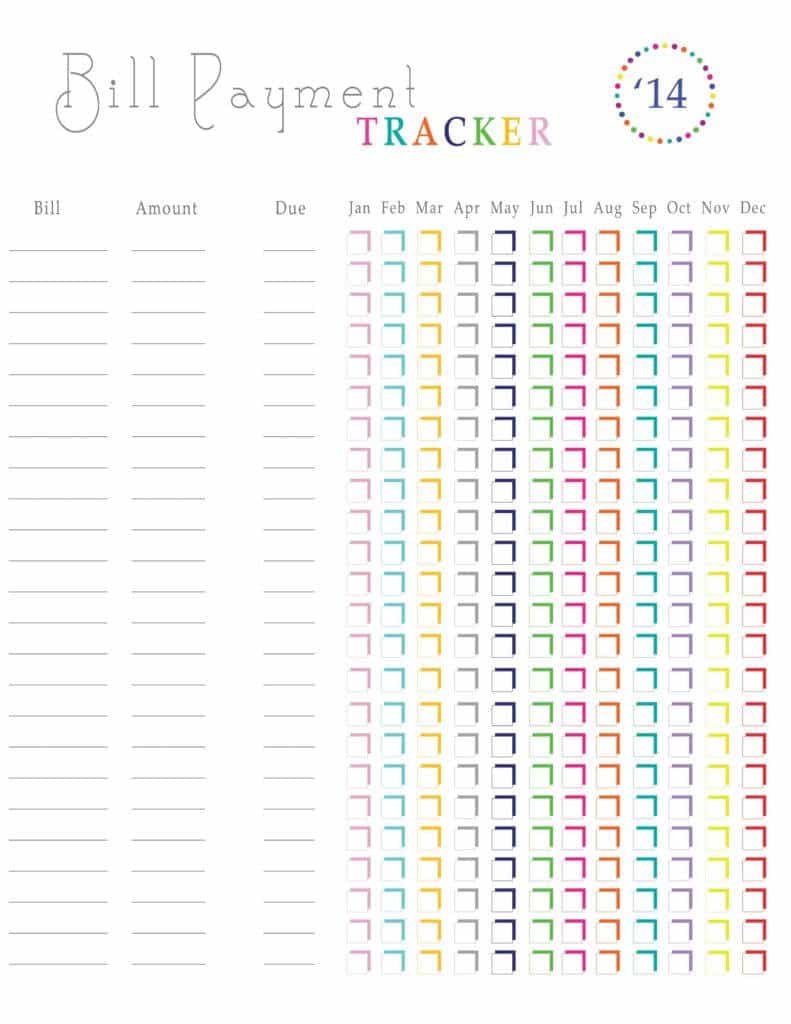 Free Bill Tracking Spreadsheet And Monthly Bill Organizer Template Excel