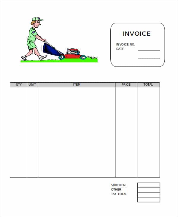 Free Lawn Care Invoice Template And Lawn Care Invoice Examples