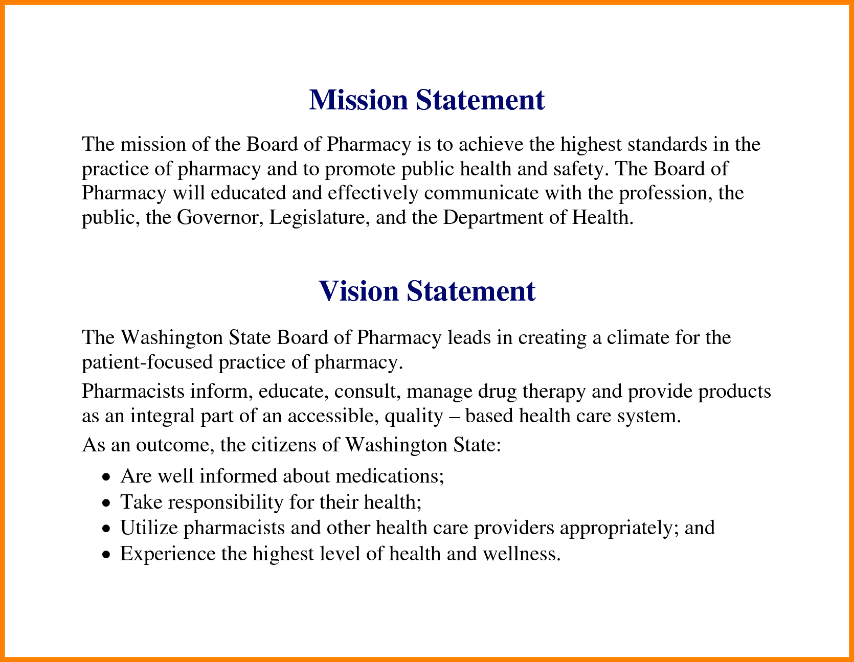 Outreach Mission Statement Examples And Youth Mission Statement Examples