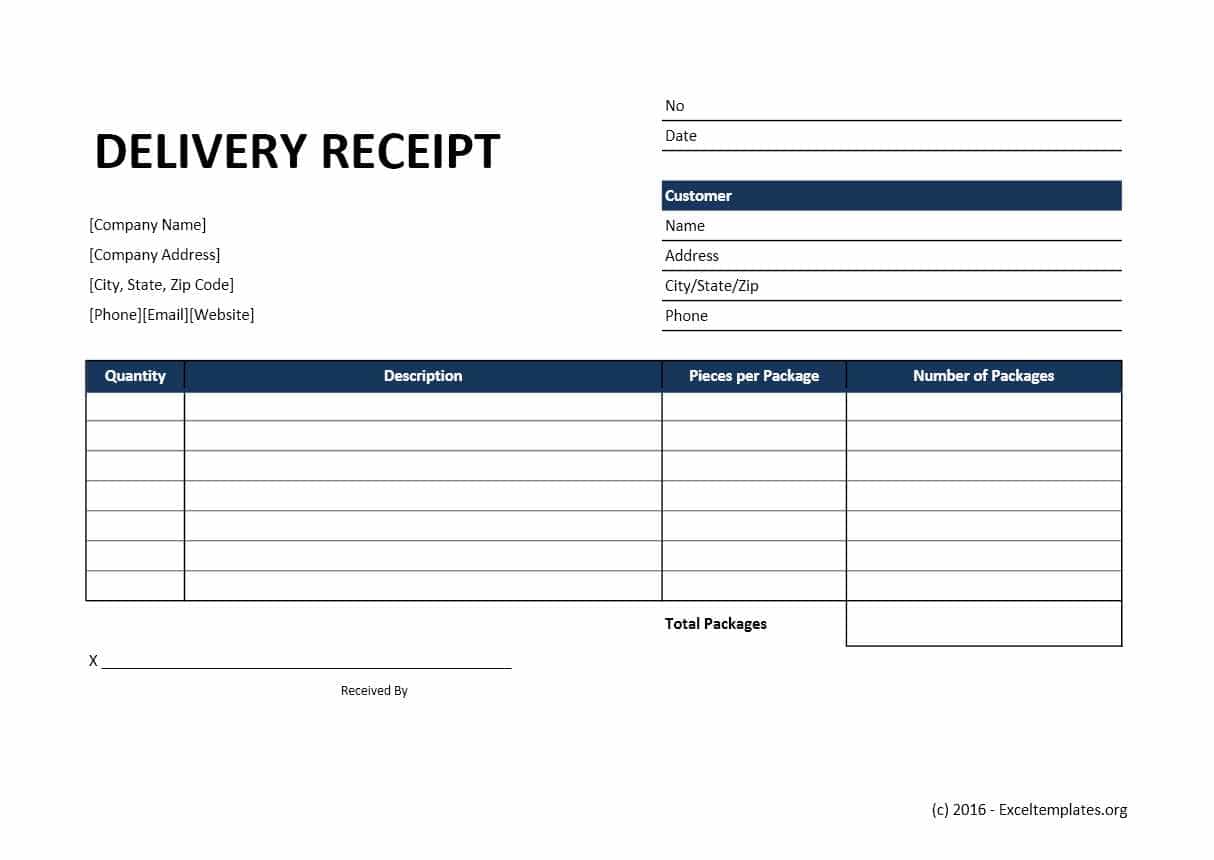 Printable Delivery Receipt And Basic Invoice Template