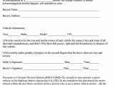 Auto Bill Of Sale Template Colorado And Generic Bill Of Sale Form