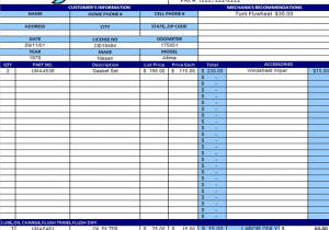 Automotive Repair Invoice Template Free And Automotive Invoice Template For Quickbooks