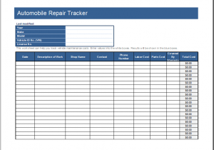 Automotive Repair Order Template Excel And Fake Auto Repair Receipt