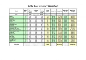 Bar Inventory Spreadsheet Free