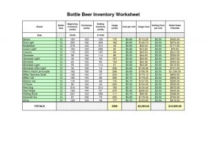 Beer and Liquor Inventory Sheets