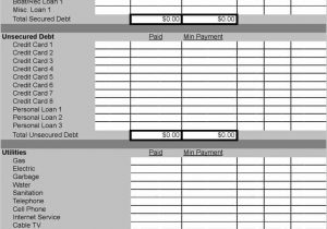 Bill Management Excel Template And Personal Financial Plan Template Excel