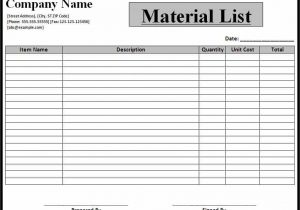 Bill Of Materials Template Pdf And Indented Bill Of Materials Excel Template