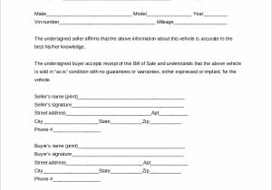 Bill Of Sale Example And Vehicle Bill Of Sale Template
