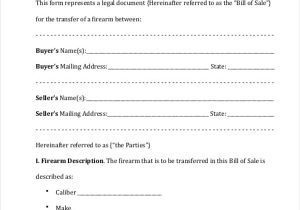 Bill Of Sale Form Gun Free And Bill Of Sale Form Indiana Gun