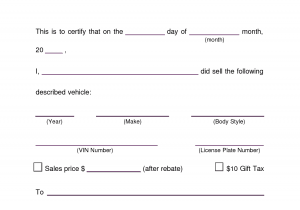 Bill Of Sale Template For Car California And Bill Of Sale Form For Car In Florida