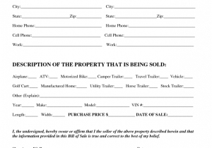 Bill of sale template pdf and property bill of sale template