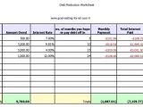 Budget And Debt Reduction Spreadsheet And Monthly Debt Reduction Spreadsheet