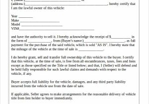Car Bill Of Sale Example And Bill Of Sale Word Template