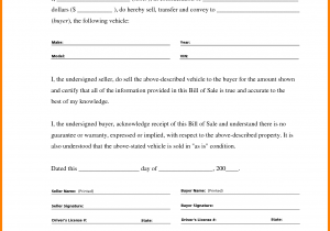 Car bill of sale word template and free vehicle bill of sale template