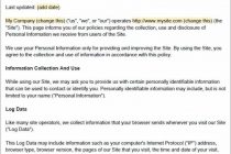 Company Privacy Policy Example And Privacy Policy For Websites