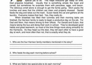 Comprehension story with questions and reading comprehension exercises with questions and answers