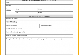 Construction Accident Report Form Template And General Incident Report Form Template