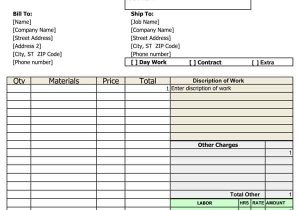 Construction Bill Template And Construction Bill Of Materials Template Excel