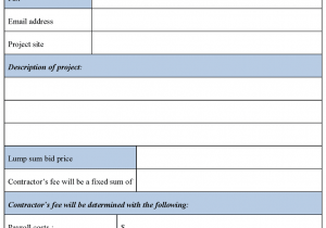 Construction Estimate Worksheet Template And Construction Estimate Sample Form