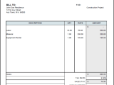 Contract Employee Invoice Format And Labor Invoice Template