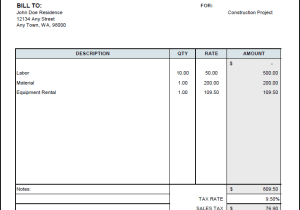 Contract Employee Invoice Format And Labor Invoice Template