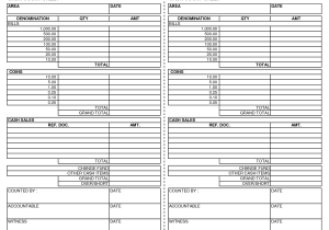 Daily Cash Register Balance Sheet Template And Daily Cash Drawer Count Sheet