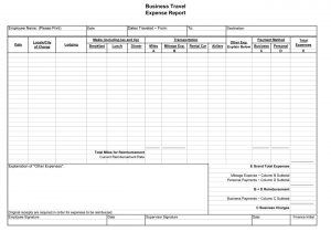 Employee Expense Report Template And Business Expense Report Template