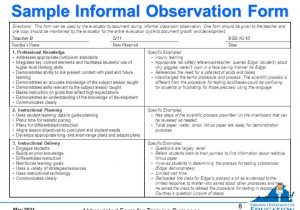 English Class Observation Report Sample And Sample Of Teacher Observation Report