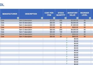 Equipment Inventory Management Spreadsheet and Equipment Tracker