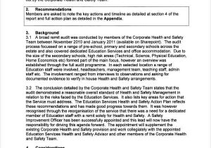 Example Health And Safety Audit Report And Example Of Road Safety Audit Report