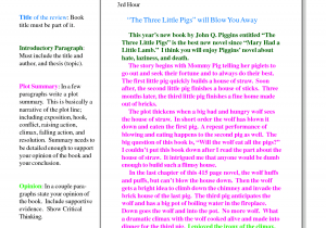 Example Of A Book Report With A Story And Sample Of Book Report W Story