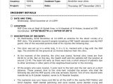 Example Of A Security Officer Incident Report And Security Incident Report Template Word