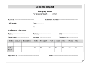 Example Of Church Expense Report And Monthly Expense Report Template Excel