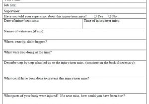 Example Of Incident Report At Workplace And An Example Of An Incident Report Form