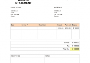 Example Of Monthly Billing Statement And Example Of Billing Statement Letter