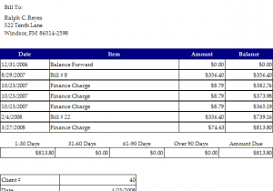Example Of Simple Billing Statement And Billing Statement Sample For Services