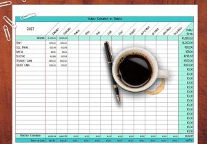 Excel Expense Tracker Spreadsheet And Track Personal Expenses Spreadsheet