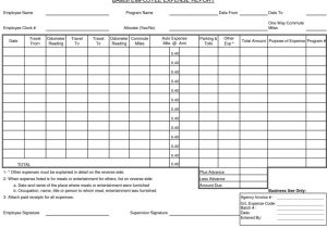 Excel Spreadsheet Expense Report Template