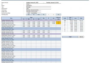 Excel Spreadsheet Time Management Schedule